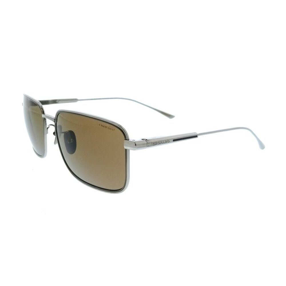 Chopard SCHF84M59E56P Gunmetal Rectangle Mens Sunglasses